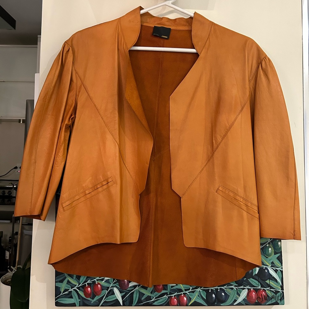 Fendi Women's Tan Leather Jacket
